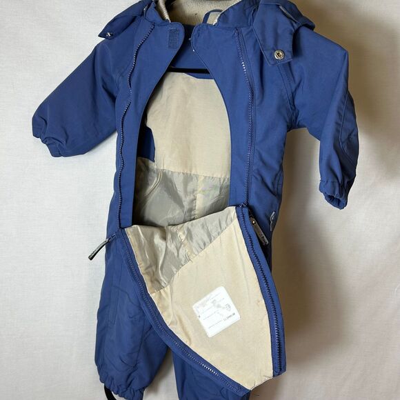 Mini A Ture Wisto Medium Blue Softshell Hooded Snowsuit Size 9 Months/74 cm - Picture 5 of 15